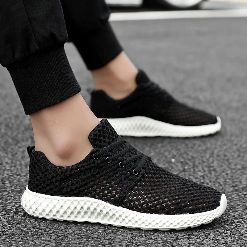 Men's Road Running Shoes Sneakers Track Trail-running Shoes Jogger Running Minimal Hollow Out Air Hole Breathable Stretch Fabric