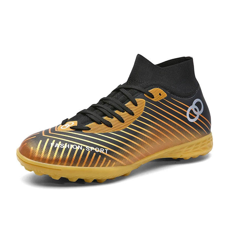 New High Top Football Shoes for Students Comfortable Turf Soccer Cleats Rubber Long Spike Broken Spike Boots for Training Games