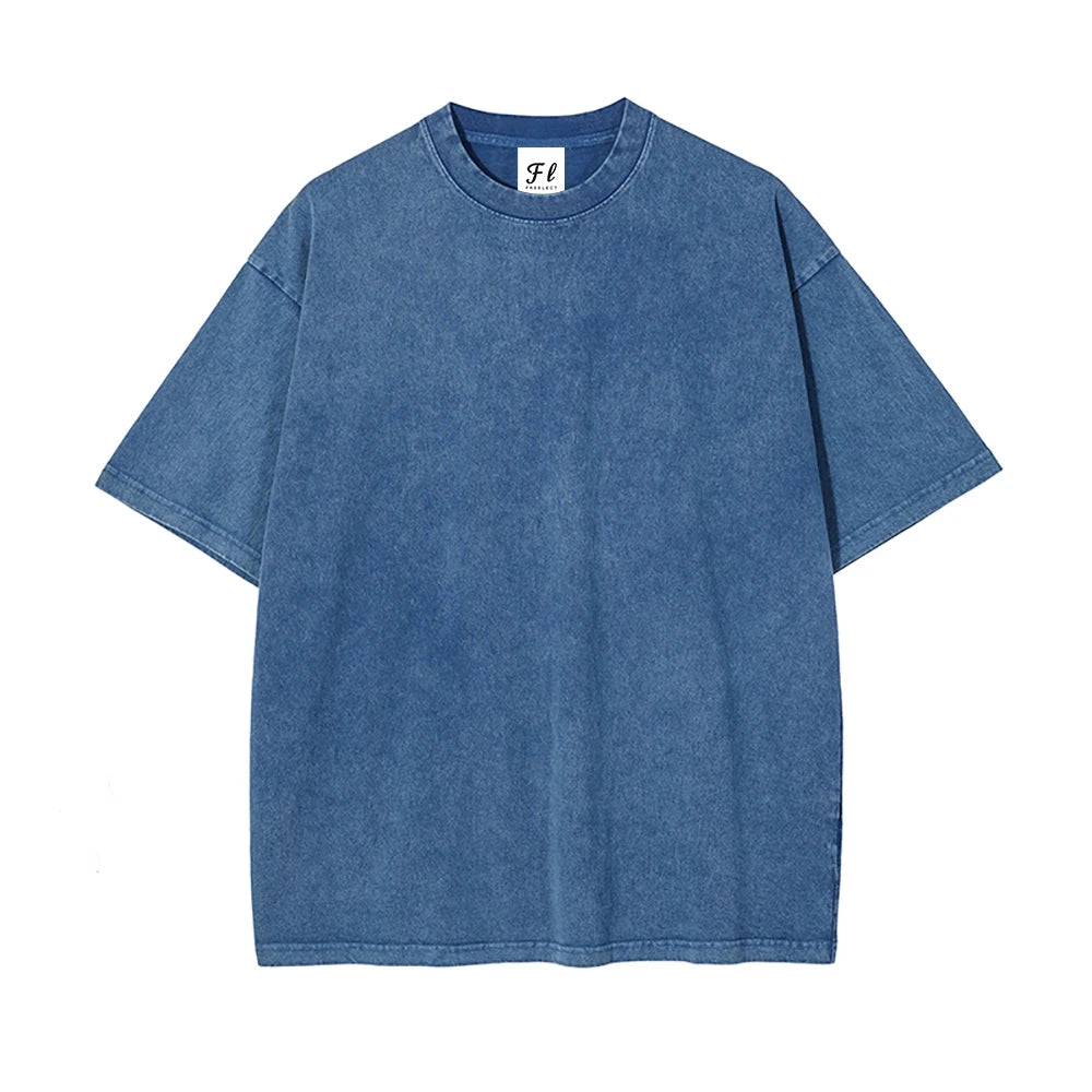 USA Warehouse 260G 260gsm Heavyweight Vintage Washed 100% Cotton Men T-Shirt Bulk