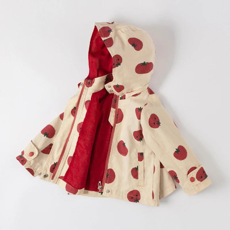Abrigo cortavientos con estampado para niños y niñas, chaqueta con capucha, ropa de 1 a 7 años, novedad, primavera y otoño