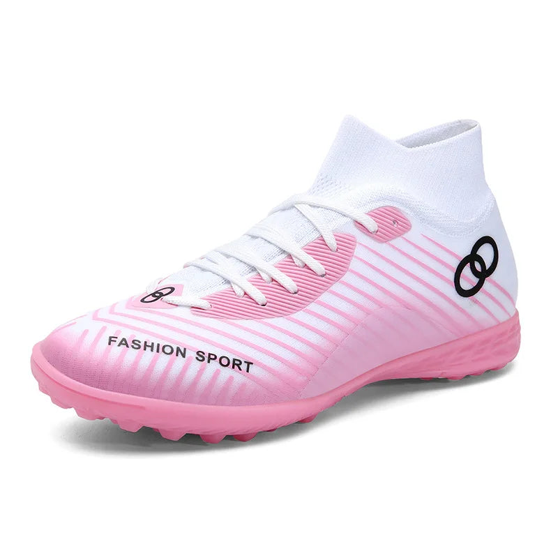 New High Top Football Shoes for Students Comfortable Turf Soccer Cleats Rubber Long Spike Broken Spike Boots for Training Games