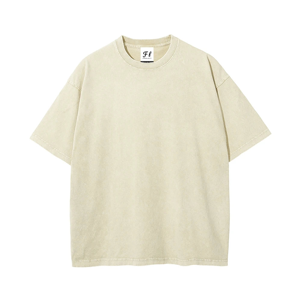 USA Warehouse 260G 260gsm Heavyweight Vintage Washed 100% Cotton Men T-Shirt Bulk