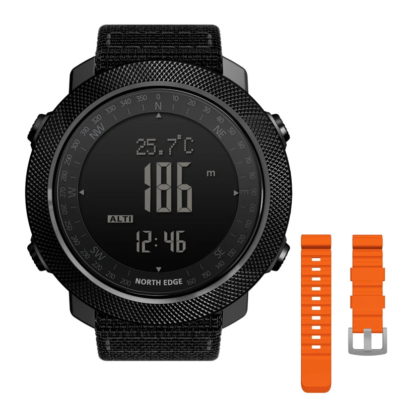 NORTH EDGE-reloj Digital deportivo para hombre, horas para correr, nadar, militar, altímetro, barómetro, brújula, resistente al agua, 50m