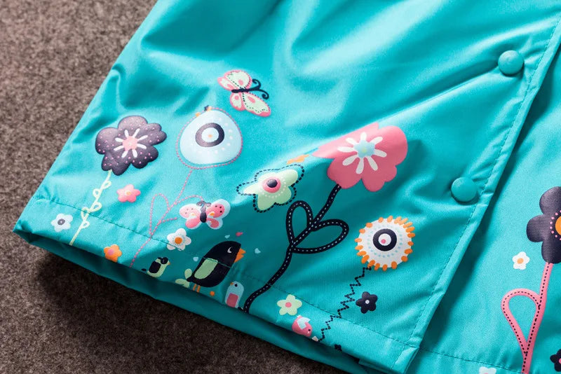 Chaqueta impermeable de flores para niñas, abrigo rompevientos con capucha, impermeable informal, ropa para niños de 2 a 6 años, otoño