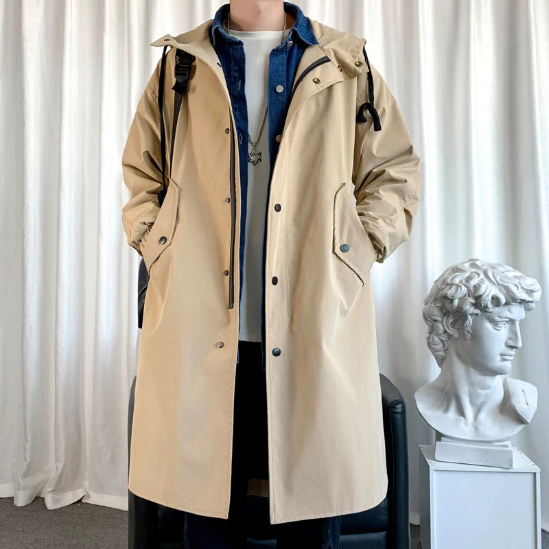 Nueva chaqueta con capucha de otoño para hombre, ropa de calle coreana, abrigos de gran tamaño, ropa de calle coreana, ropa masculina de moda, chaquetas holgadas de Hip Hop