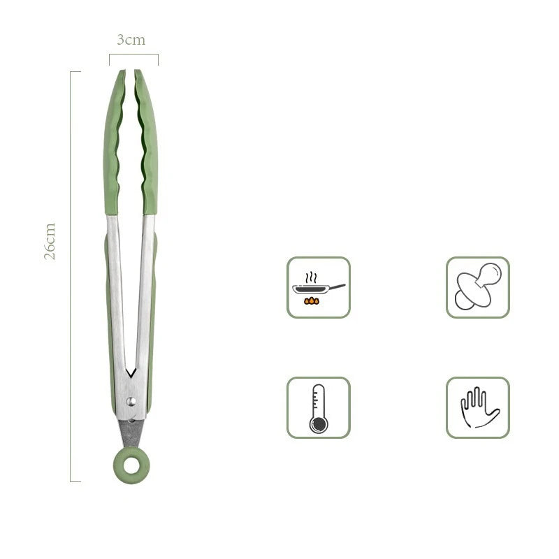 Utensilios de silicona verde aguacate, juego de herramientas de cocina con mango de madera, espátula antiadherente, cucharón, batidores de huevos, pala, nuevo