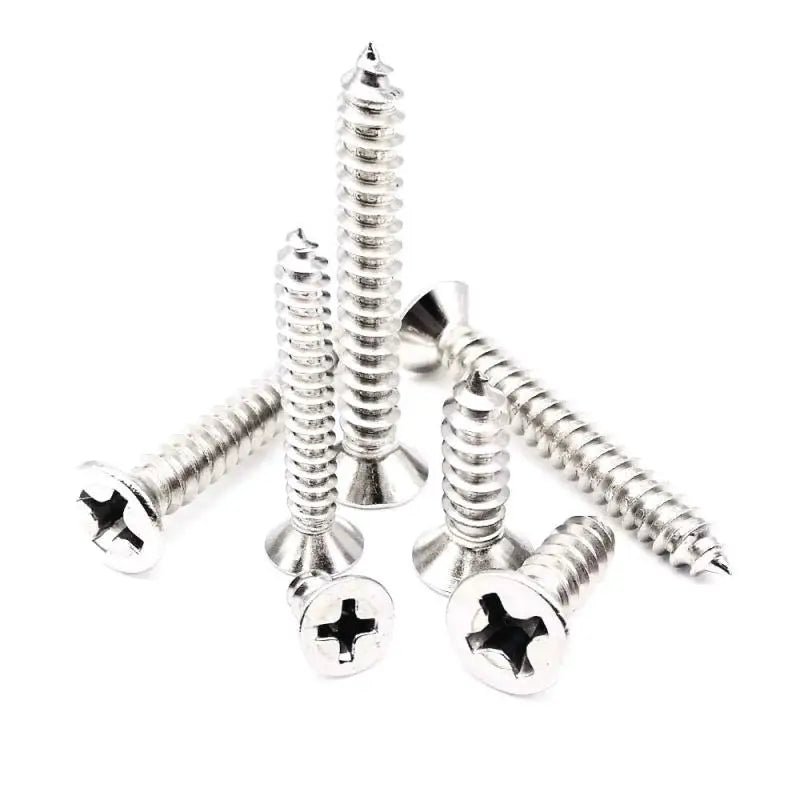 Kit surtido de tornillos autorroscantes para madera, 100 Uds., bronce/dorado/plateado, rosca de cabeza plana, tornillo de fijación para clavos, tornillos para muebles de madera