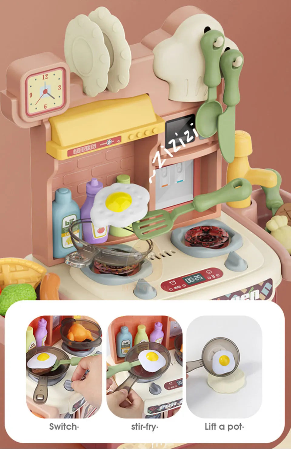 Juguetes de cocina para niños, vajilla simulacional, juego de simulación, juego de Chef, juego de rol, mesa de comida, juguete educativo para niños, regalo