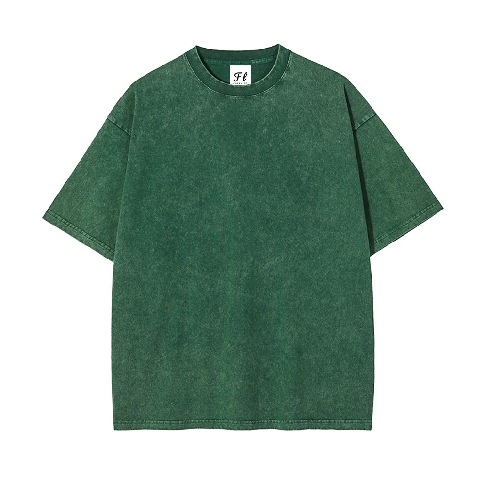 USA Warehouse 260G 260gsm Heavyweight Vintage Washed 100% Cotton Men T-Shirt Bulk
