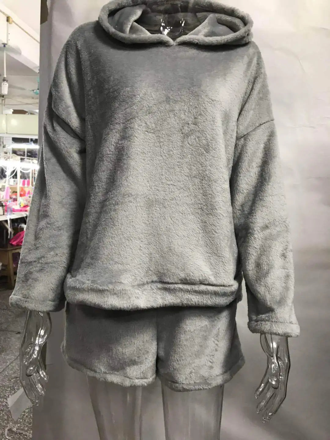 Pijamas de lana para Mujer, conjunto de Pijamas cálidos para otoño e invierno, lencería Sexy para Mujer, Pijama de gato, ropa de dormir para Mujer, ropa de casa