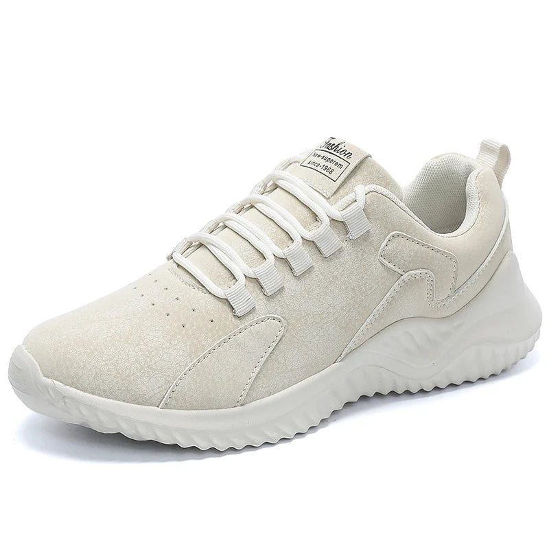 Men's Road Running Shoes Sneakers Track Trail Running Shoes Jogger Jogging Running Minimal PU Leather Athletic Low-top Lace up