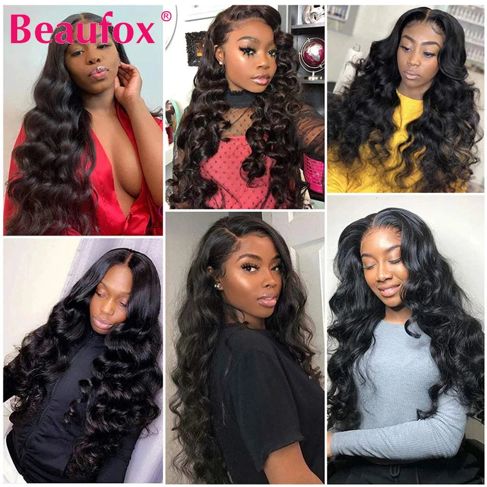   Beaufox-extensiones de cabello humano ondulado suelto, extensiones de pelo ondulado peruano sin procesar, cabello humano ondulado suelto, 1/3/4 mechones, ofertas de trama