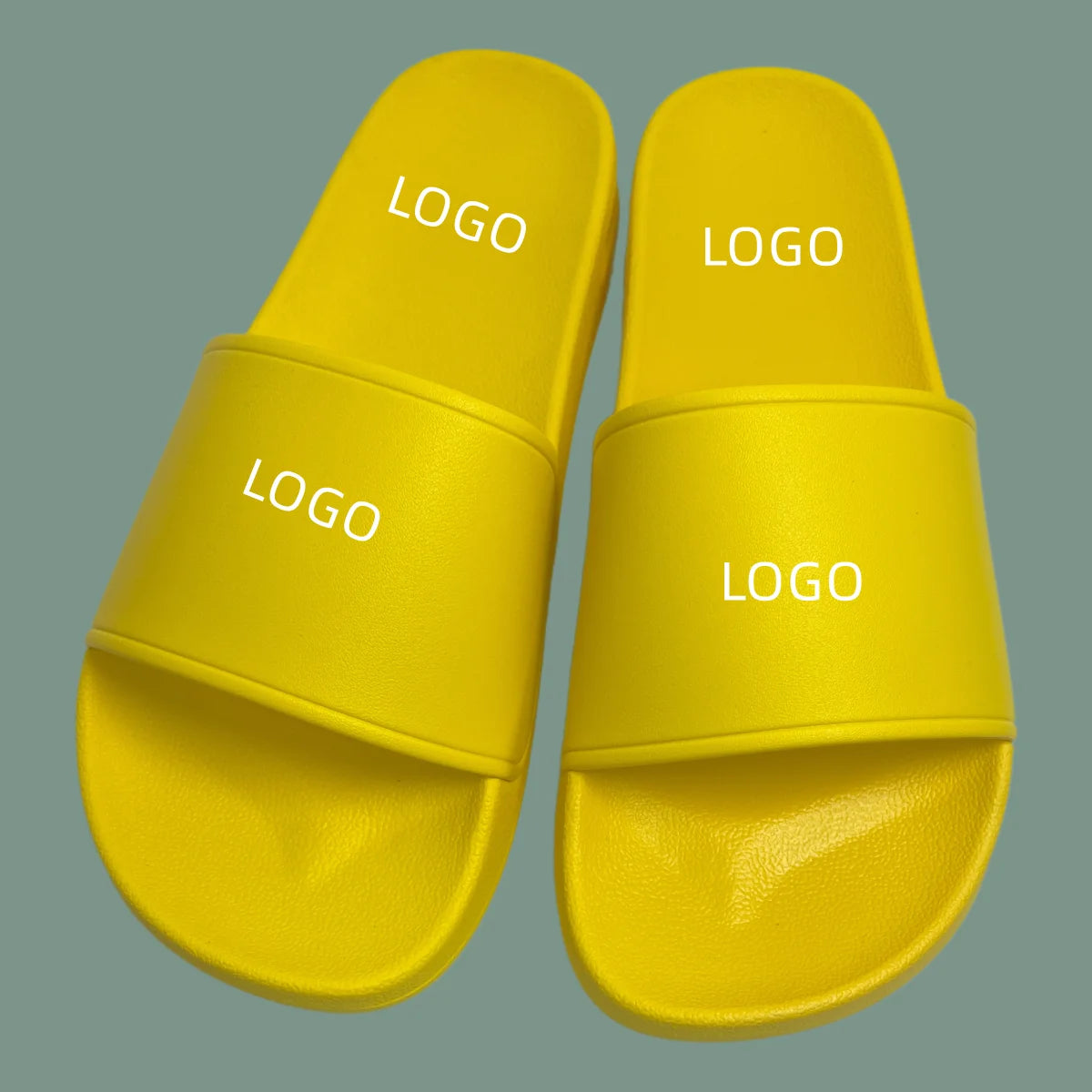 Factory Wholesale Custom Logo PVC PU Slippers Embossed Printing Flip Flops Anti-Slippery Waterproof Features Mesh Company Use