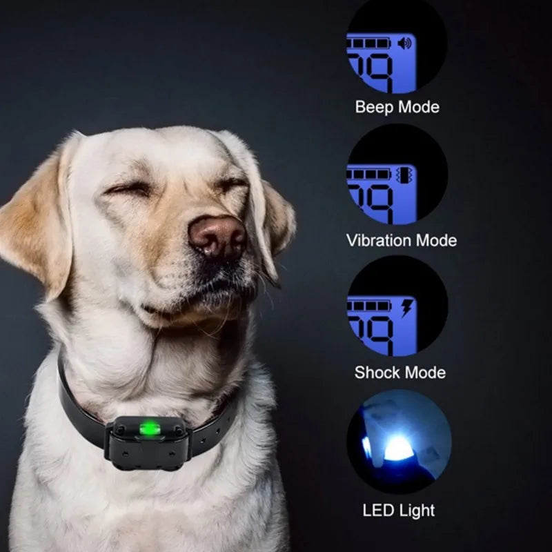 Collar de entrenamiento eléctrico para perros, Collar impermeable para corteza de perro, mascota con Control remoto, dispositivo antiladridos recargable, perros de todos los tamaños