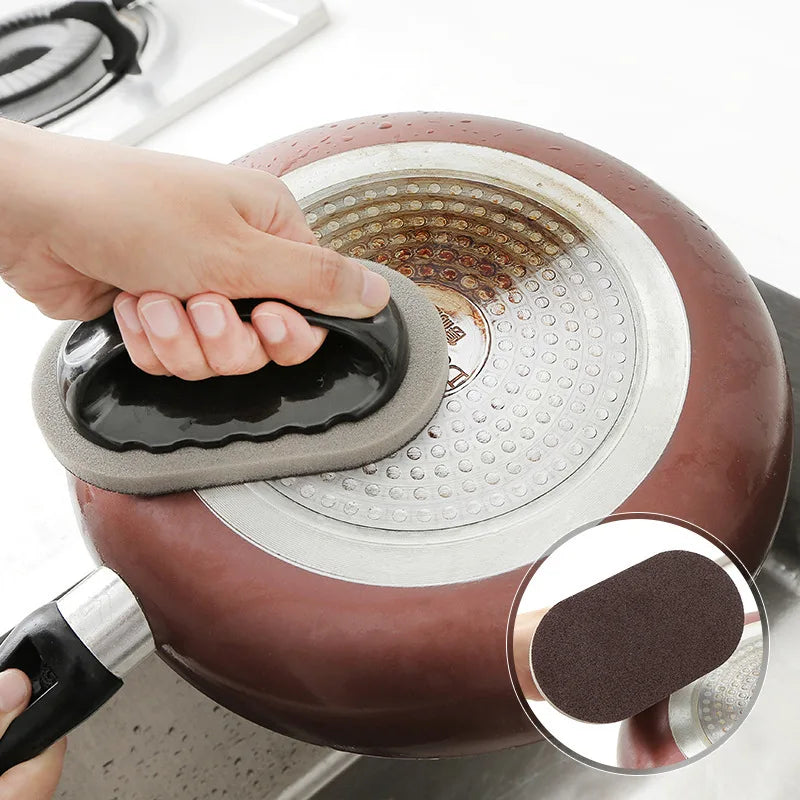 Utensilios de cocina, esponja mágica de limpieza, herramientas de cocina, cepillo de descontaminación fuerte con mango, accesorios de baño y cocina
