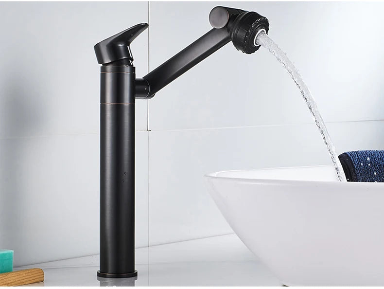 ELLEN-grifo multifunción para lavabo de baño, mezclador de agua fría y caliente, grúa de bronce antiguo, grifos de agua universales montados en cubierta EL13266