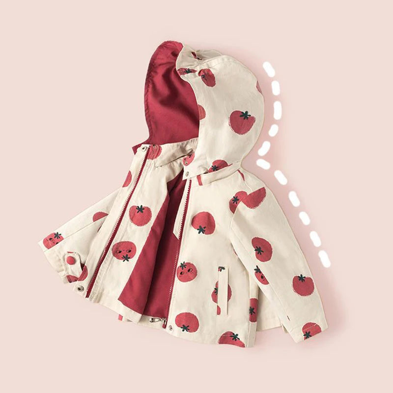 Abrigo cortavientos con estampado para niños y niñas, chaqueta con capucha, ropa de 1 a 7 años, novedad, primavera y otoño