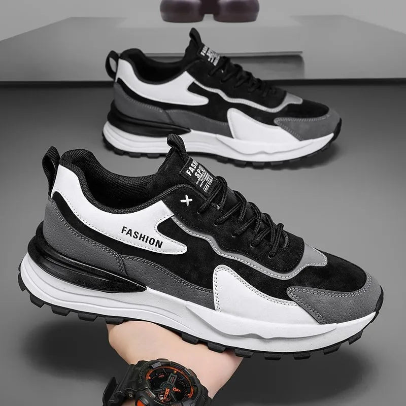 Men's Trendy Summer Sports Shoes Breathable Casual Running Skateboard Sneakers with Waterproof Thick Soled Walking Style