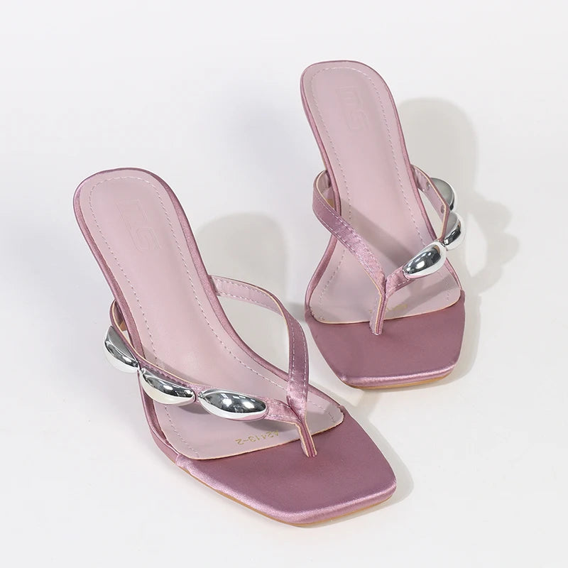 Y 36-42  Plus Size Women's Sandals Are Fashionable Simple Stiletto Clip-on Sandals Versatile Party Sexy Heels