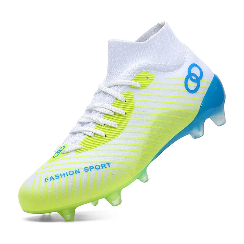 New High Top Football Shoes for Students Comfortable Turf Soccer Cleats Rubber Long Spike Broken Spike Boots for Training Games