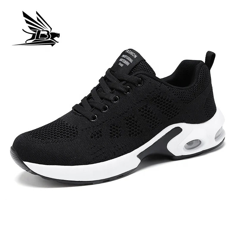 Cheap Fly Woven Breathable Walking Style Shoes Cushioning Trendy Sneakers for Women