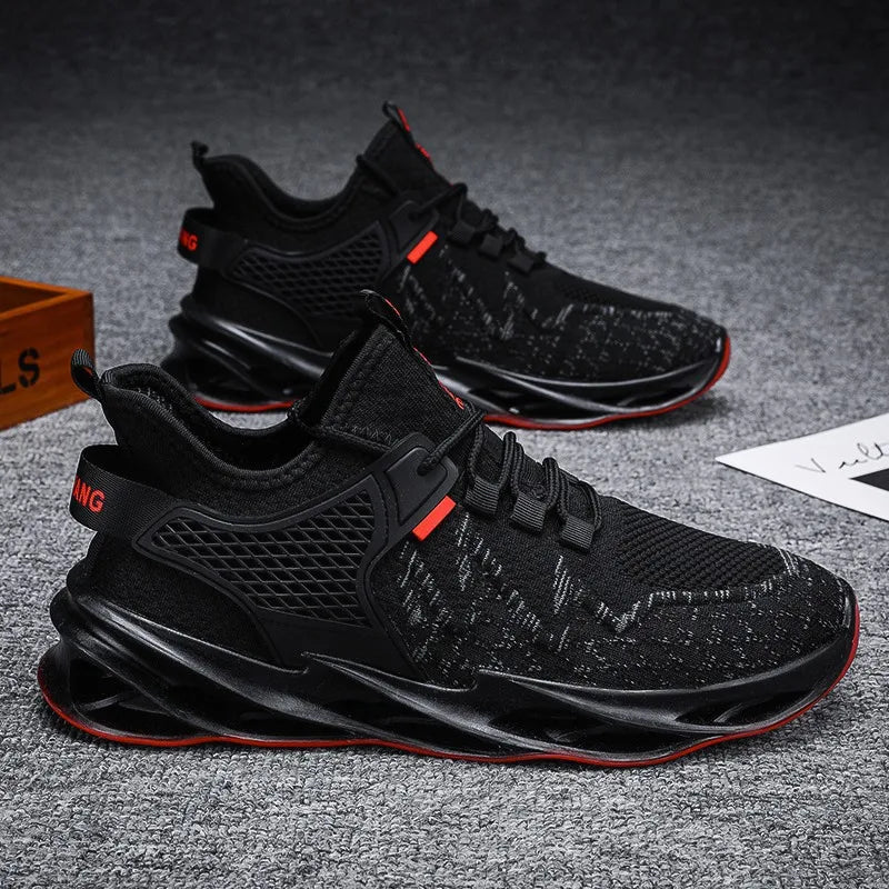 Men's Low Heel Sports Casual Shoes New Breathable Mesh Lace up Design for Running and Students