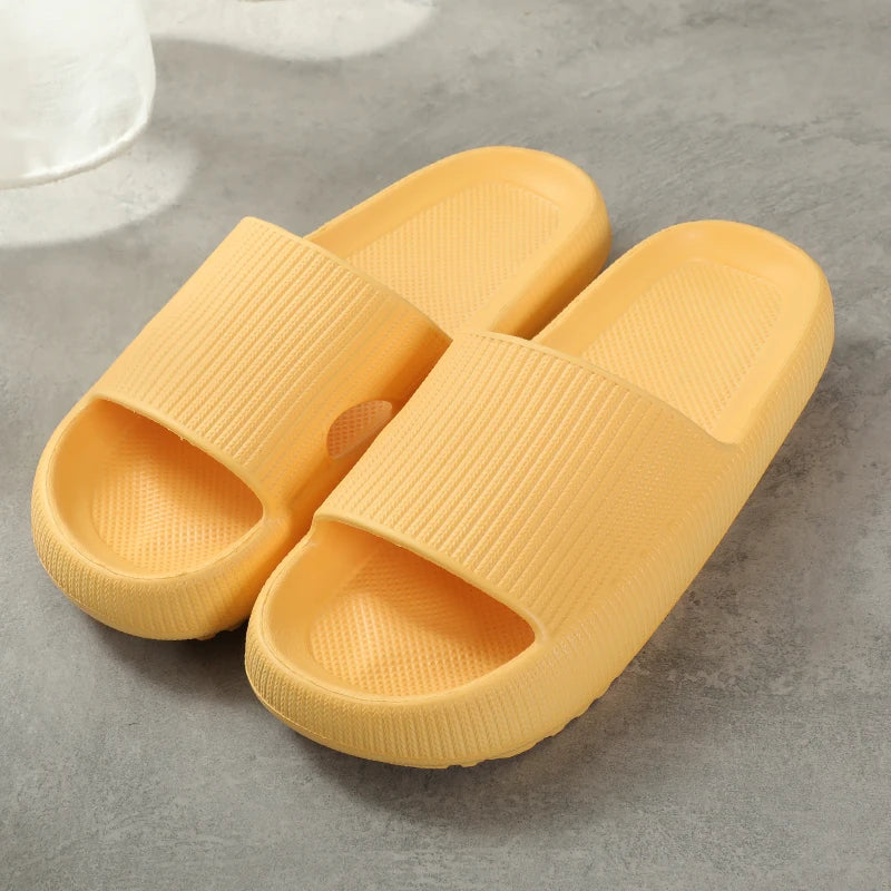 Women's Thick-Platform EVA Indoor Slides 2025 Summer Sandals Non-Slip Flip Flops Soft Cushioning Sole Fashion Home Bathroom