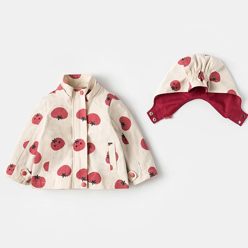 Abrigo cortavientos con estampado para niños y niñas, chaqueta con capucha, ropa de 1 a 7 años, novedad, primavera y otoño