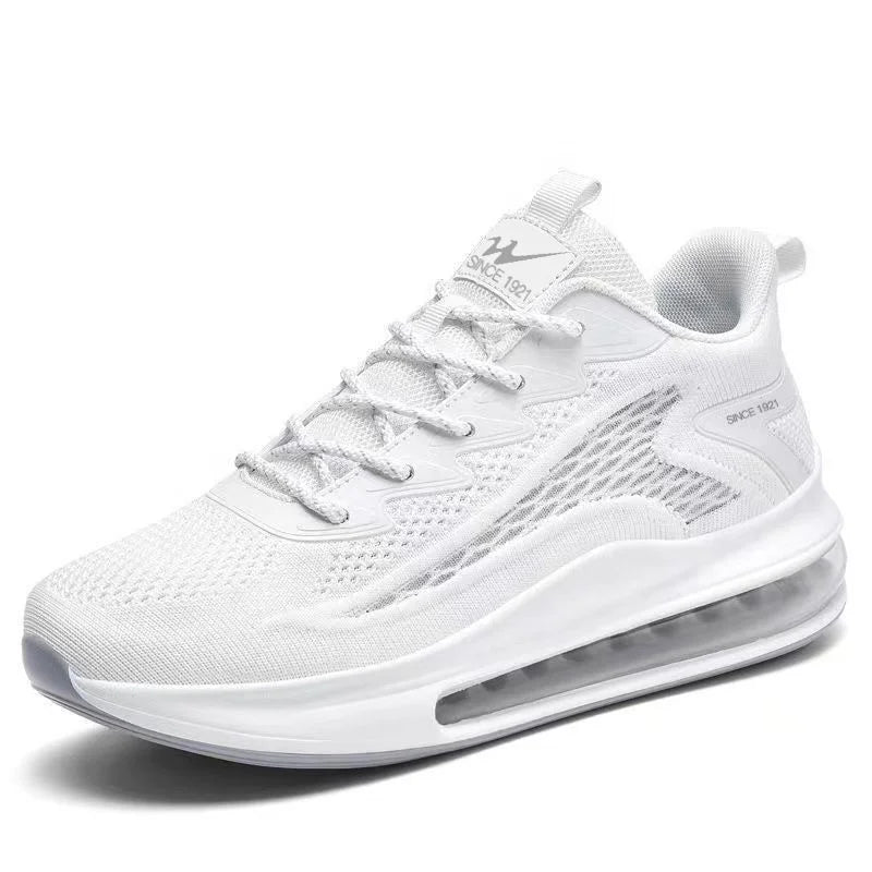 2022 New Men's Breathable Flying Woven Shoes Shock Absorption Heightening Casual Sneakers