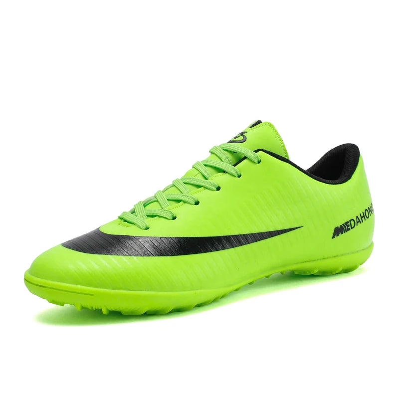 Football Shoes Low-top Lace up Soccer Futsal Football Boots TF PU Leather Team Sports Men's Women's Boy's Footwear Sneakers