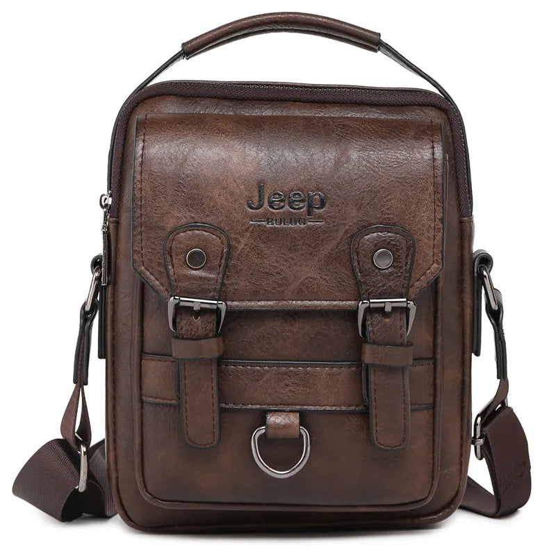 JEEP BULUO, bolsos de negocios multifunción, nuevo bolso de hombro para hombre, bandolera de cuero de gran capacidad, bolso cruzado de marca grande