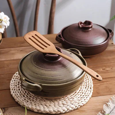 Cazuela de cerámica de estilo japonés, olla pequeña negra, cacerola de arcilla, utensilios de cocina para el hogar, suministros de cocina, olla para sopa, 1 Uds.