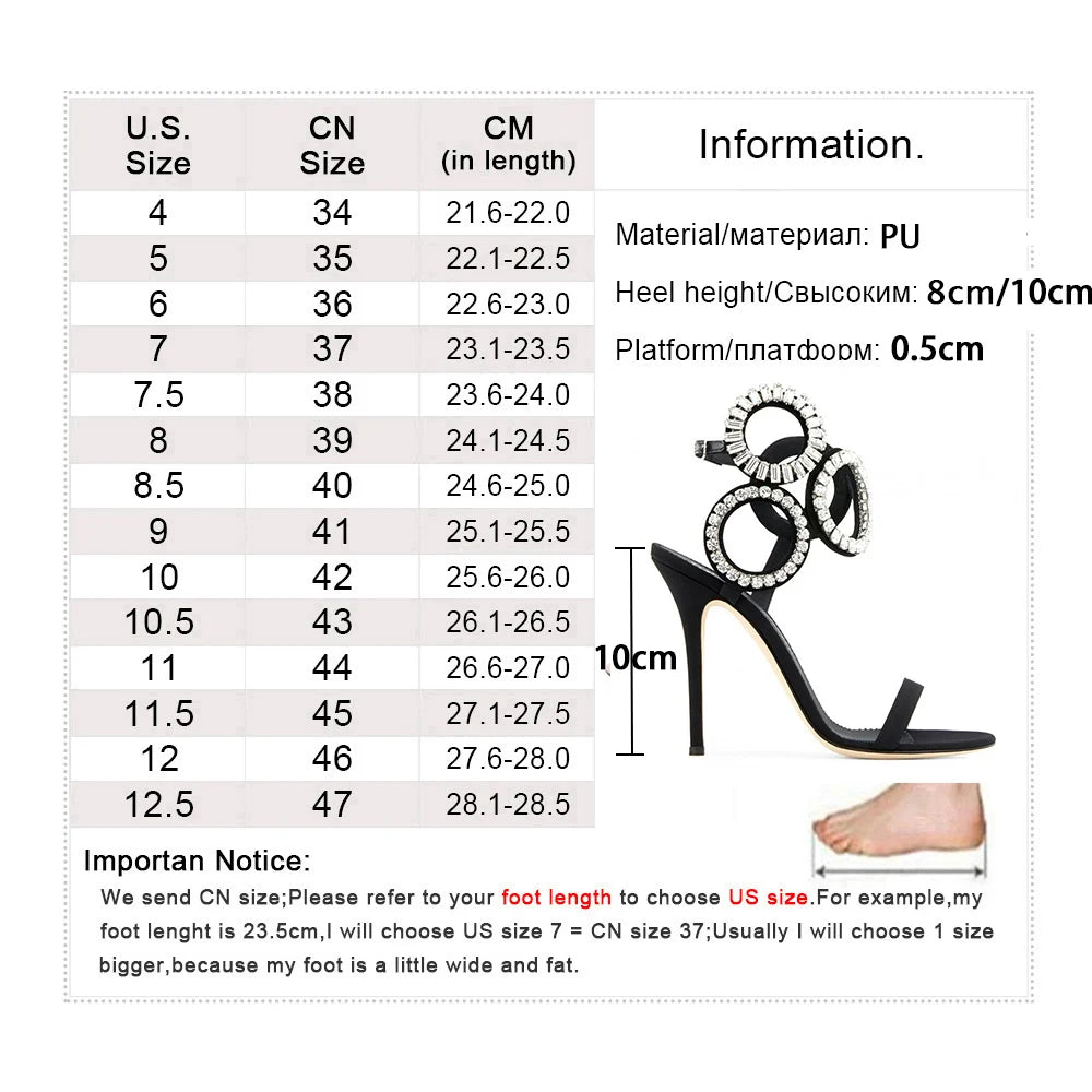 Nuevas Sandalias de punta estrecha de verano para mujer, zapatos de tacón súper alto con hebilla de diamantes de imitación, zapatos de moda para mujer, Sandalias para mujer