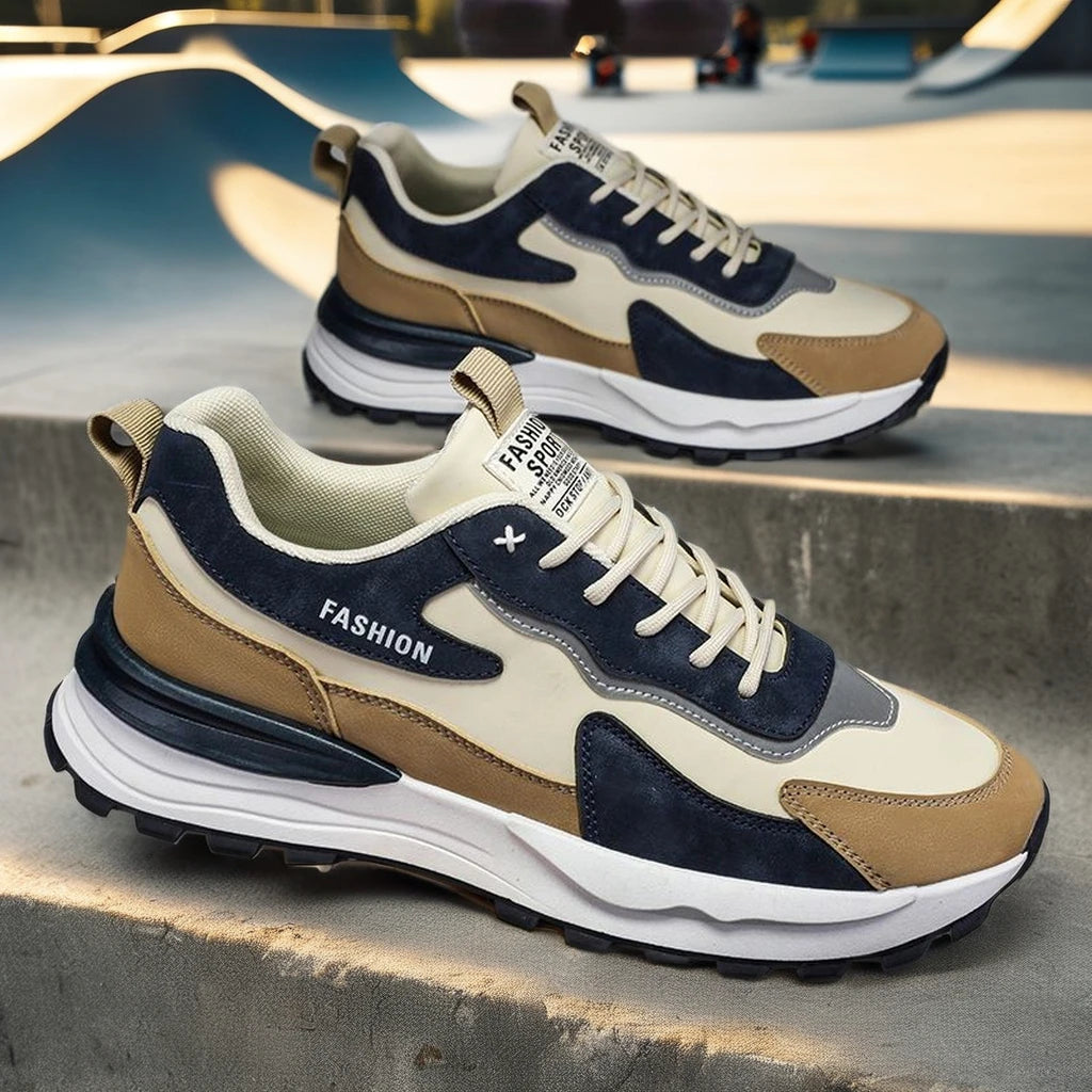 Men's Trendy Summer Sports Shoes Breathable Casual Running Skateboard Sneakers with Waterproof Thick Soled Walking Style