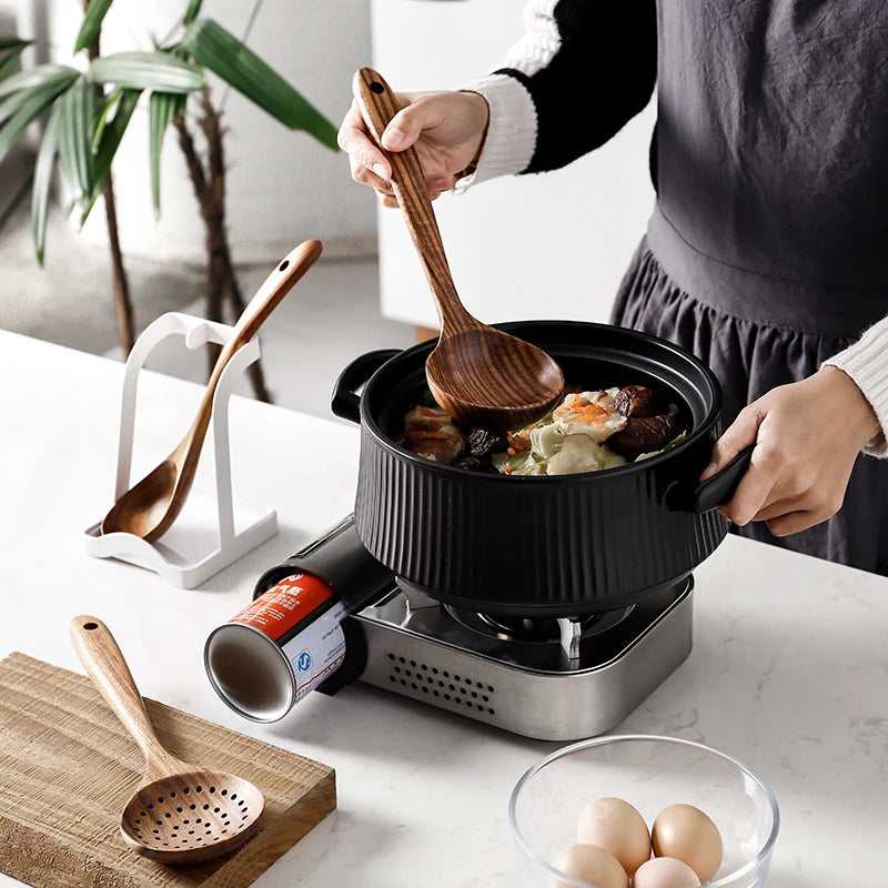 Vajilla de madera Natural de teca tailandesa, cuchara, cucharón, colador de arroz largo, espumadera de sopa, cucharas de cocina, juego de herramientas de cocina