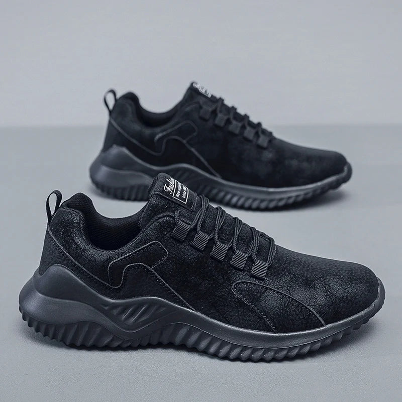Men's Road Running Shoes Sneakers Track Trail Running Shoes Jogger Jogging Running Minimal PU Leather Athletic Low-top Lace up