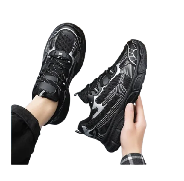 Men's Summer Running Shoes Breathable Cushioned Lightweight Lace-Up Closure Casual Athletic Sneakers