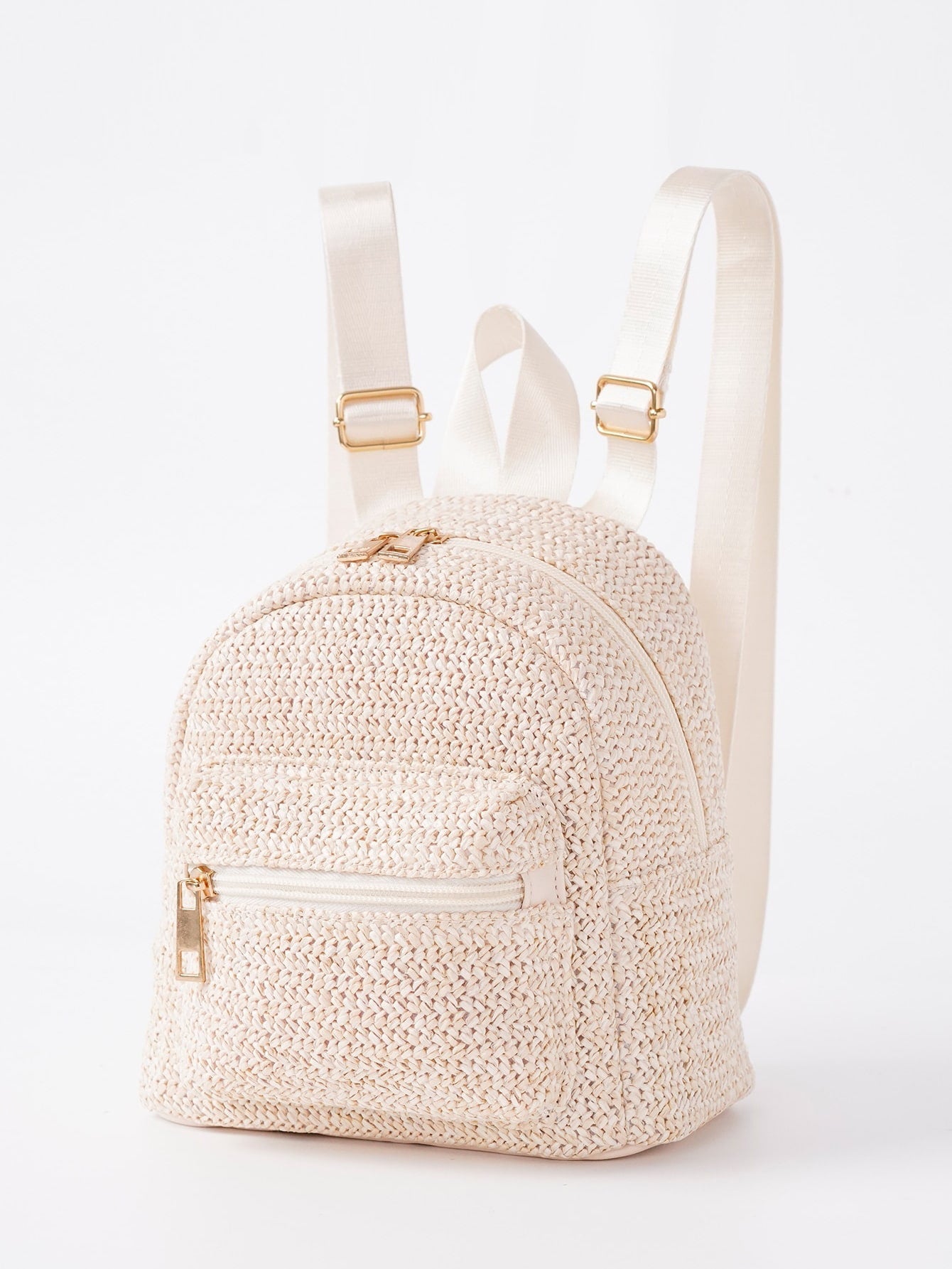 Ethnic Style Backpack Women's New Minority Double-Layer Zipper Casual Personality Backpack Straw Backpack