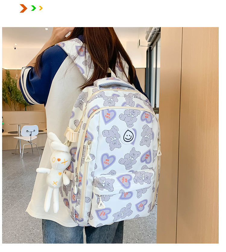 Student Schoolbag Japanese Style Simple Korean Style Backpack for Middle School Students and College Students Girls Cute Casual All-match Backpack