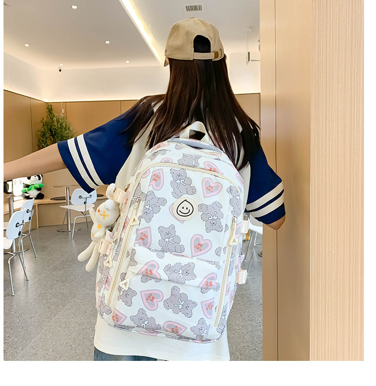 Student Schoolbag Japanese Style Simple Korean Style Backpack for Middle School Students and College Students Girls Cute Casual All-match Backpack