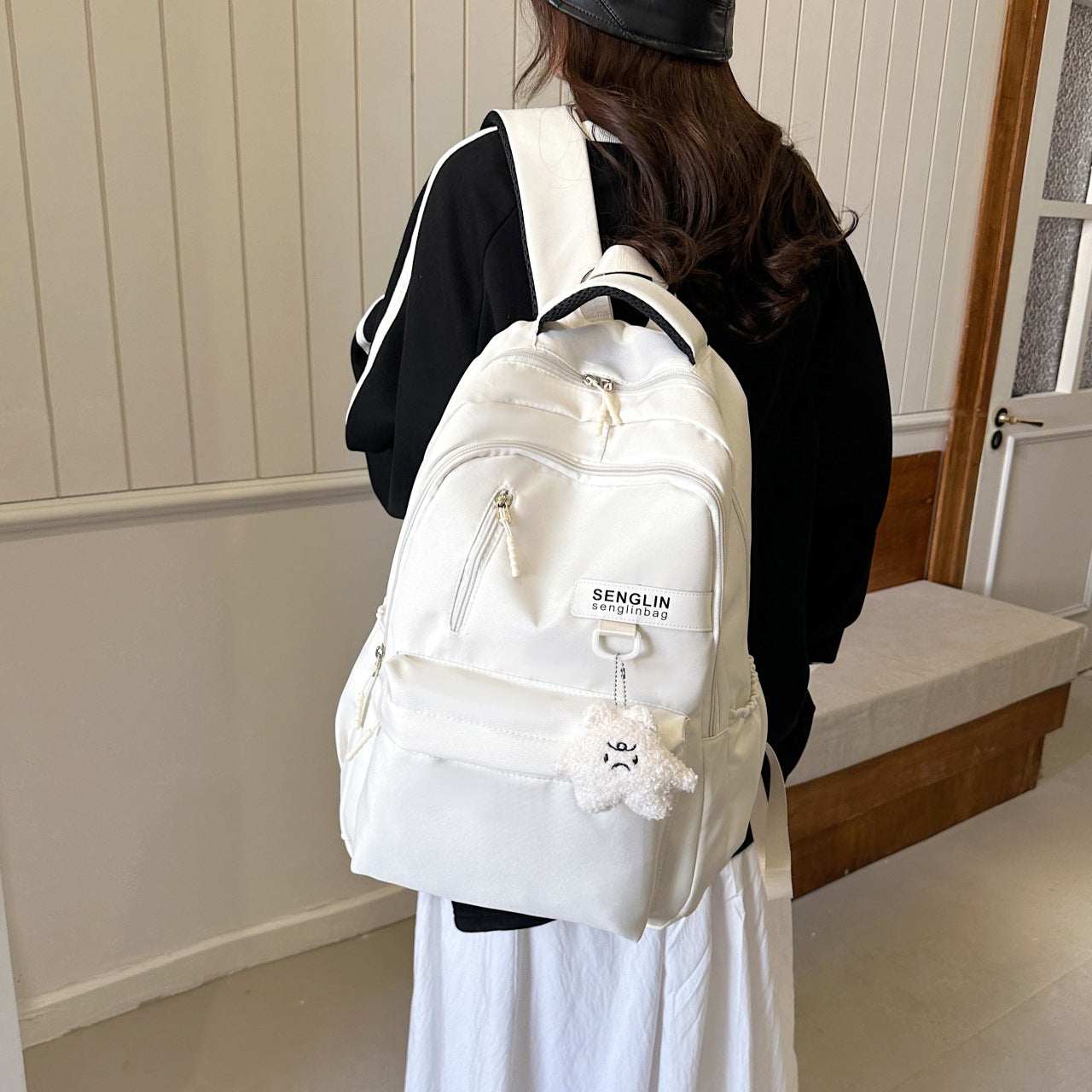 Simple Schoolbags for Boys, College Students, High School Students, Large-Capacity Girls' Backpacks, College Style Korean Fashion Couple Pairs