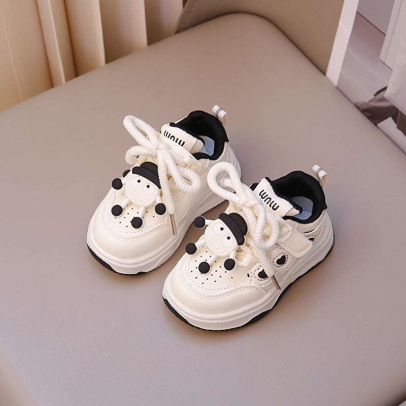 Children's Cartoon Niche Bread Shoes 2025 Spring New Fashionable Casual Thick-soled Comfortable Sports Board Shoes for Small and Middle-aged Children