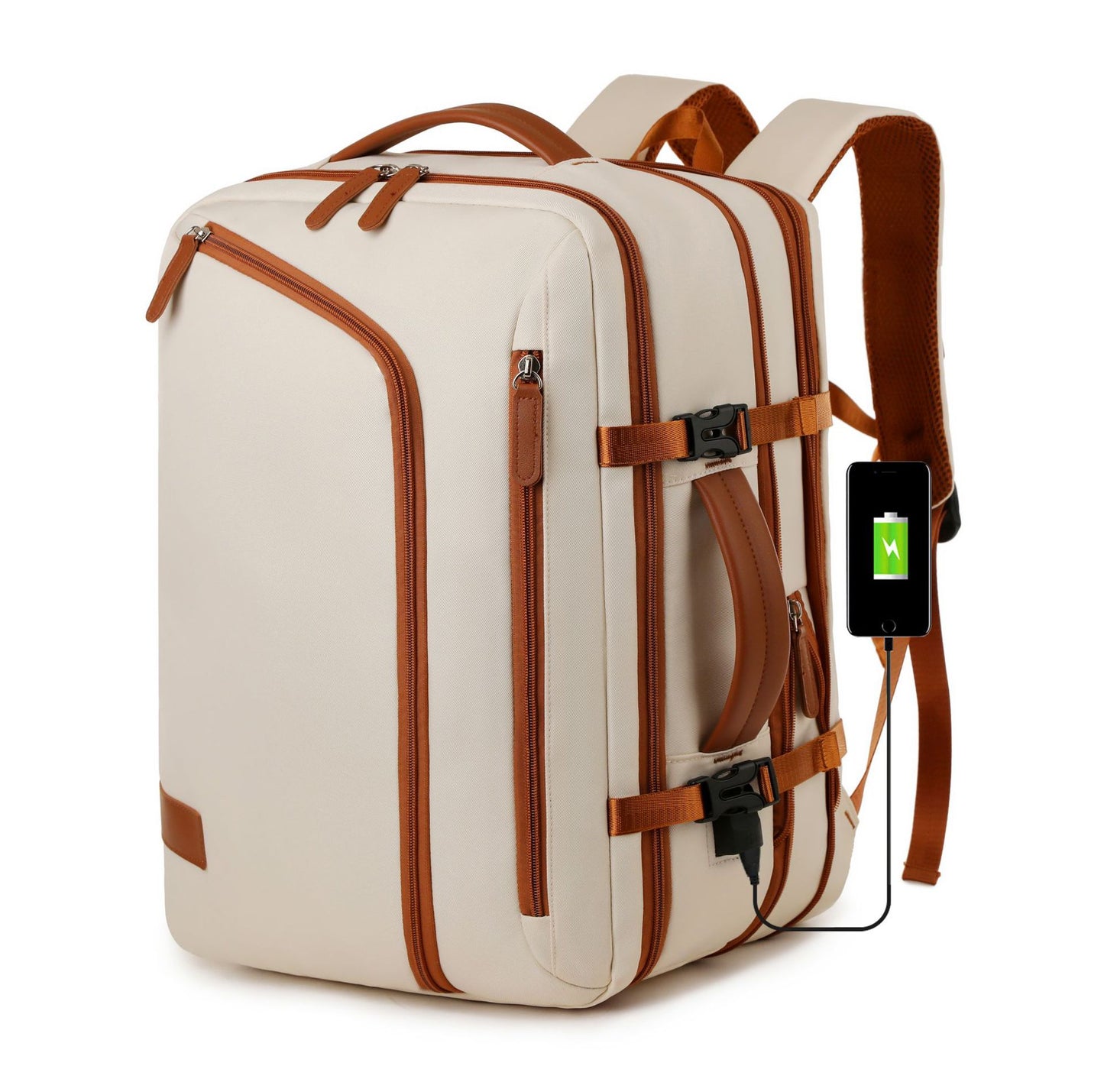Backpack Expandable 15.6inch Business Backpack Multifunctional Casual Travel Backpack Contrast Color Student School Bag