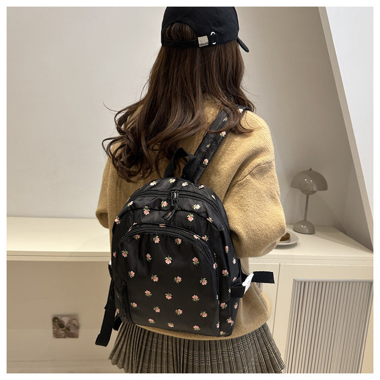 Fashionable and Simple Printed Backpack, Trendy and Trendy, Lightweight, Large-Capacity, Personalized School Bag for Middle School Students, Women's Backpack