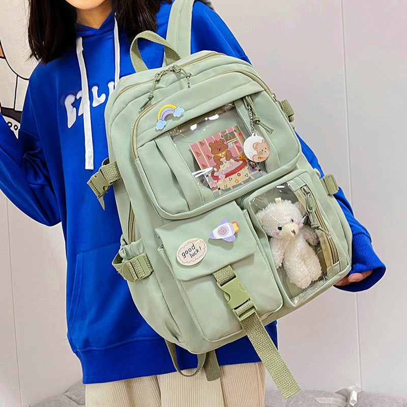 Cute Backpack 2026 New Model Large Capacity Fashionable and Stylish High School Student Schoolbag Female Korean Style Junior High School Student Backpack
