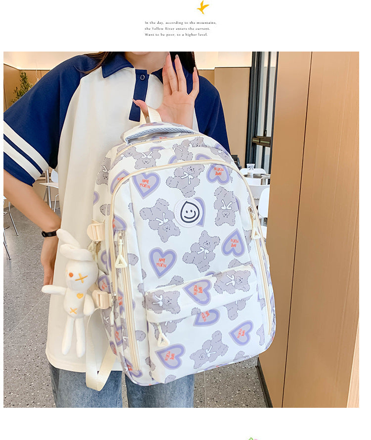 Student Schoolbag Japanese Style Simple Korean Style Backpack for Middle School Students and College Students Girls Cute Casual All-match Backpack