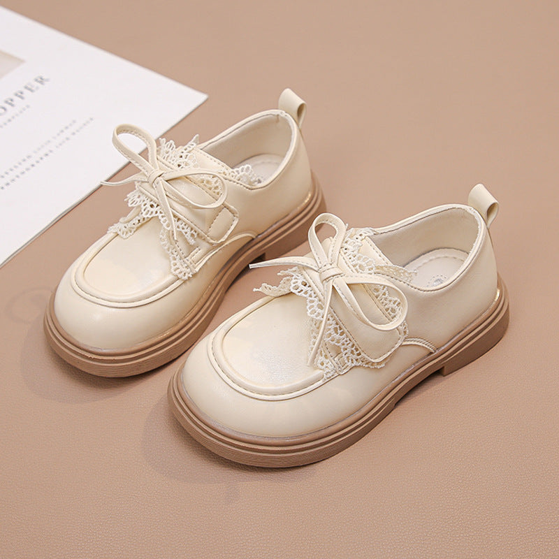 Children's Leather Shoes 2024 Autumn and Winter New Girls' Leather British Style Single-layer Shoes Large Children's Soft Sole All-match Fashion Boots