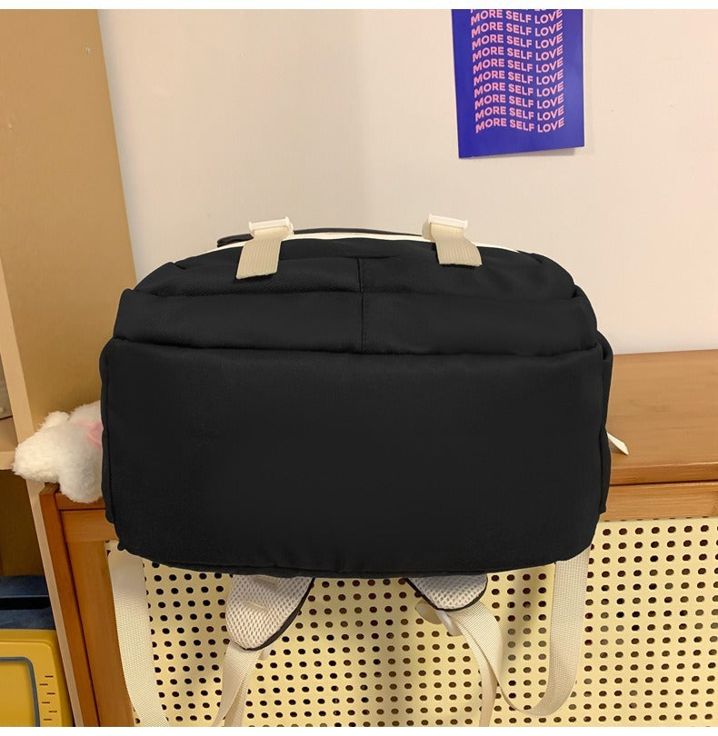 Korean Style Contrast Color Cute Backpack Female College Student Campus Style Schoolbag Japanese Style Junior High School Senior high school Large Capacity Backpack