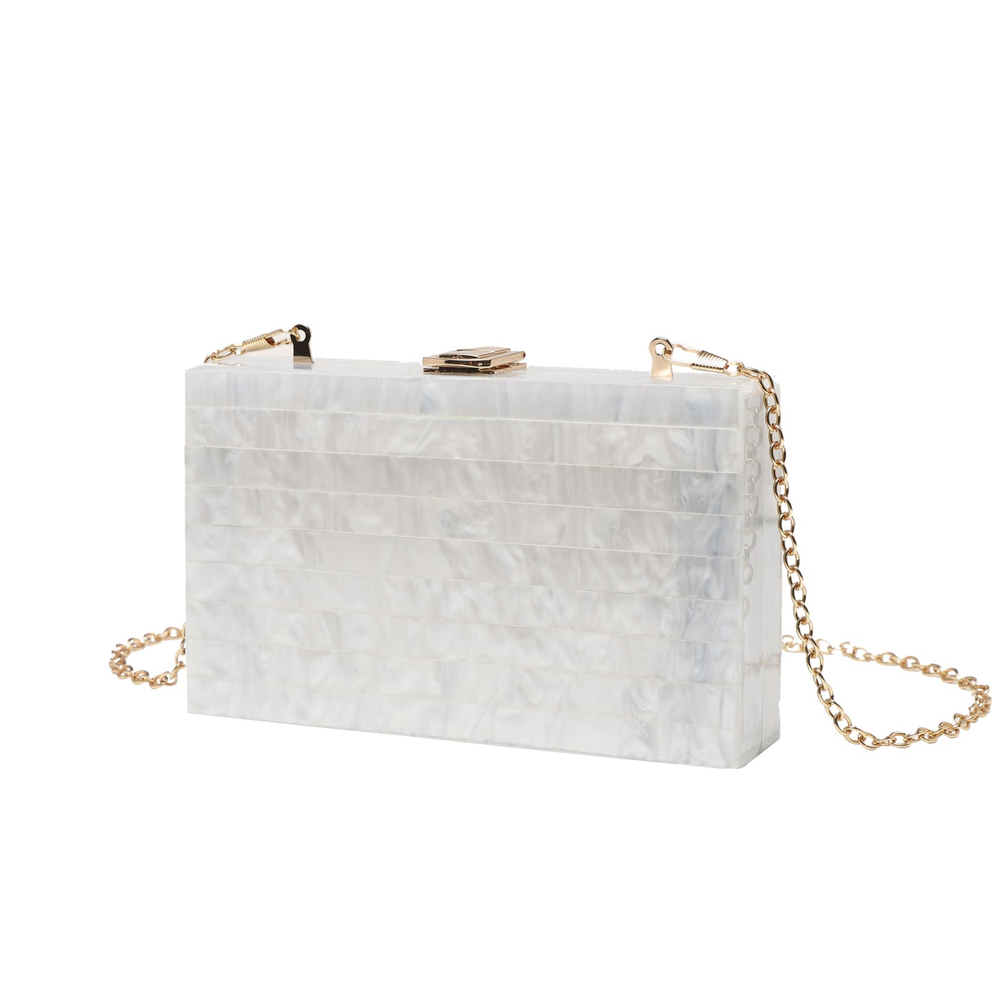 2023 new evening bag fashion striped stitching Pearl acrylic clutch cross-border Amazon exclusive