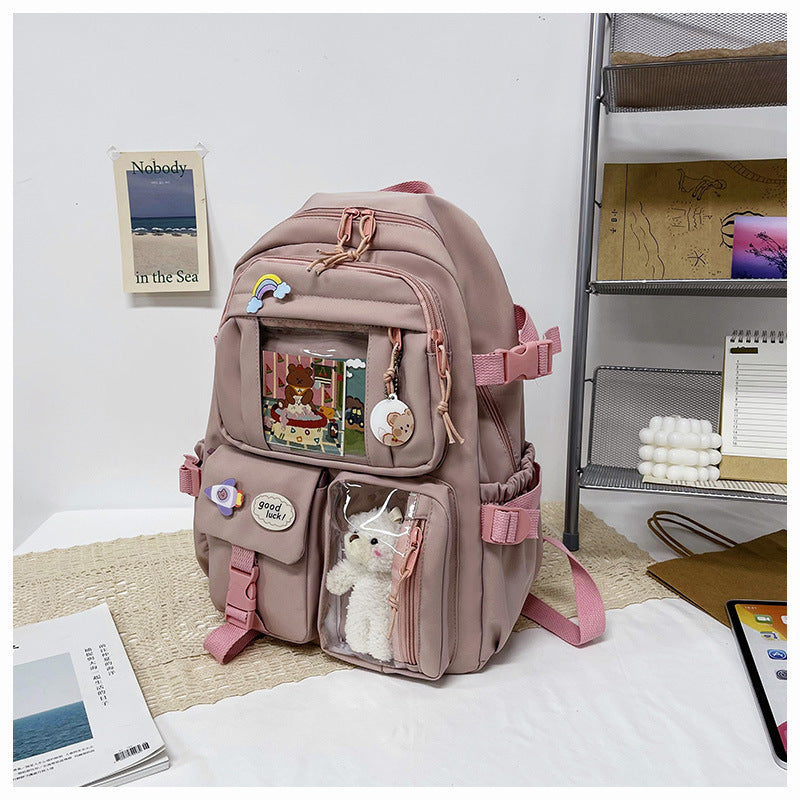 Cute Backpack 2026 New Model Large Capacity Fashionable and Stylish High School Student Schoolbag Female Korean Style Junior High School Student Backpack